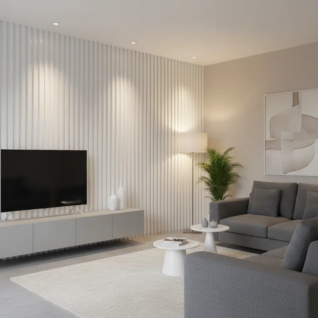 Pack 10 Wall Panel Blanco Satín WPC